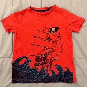Mini Boden Red Pirate Ship Tee